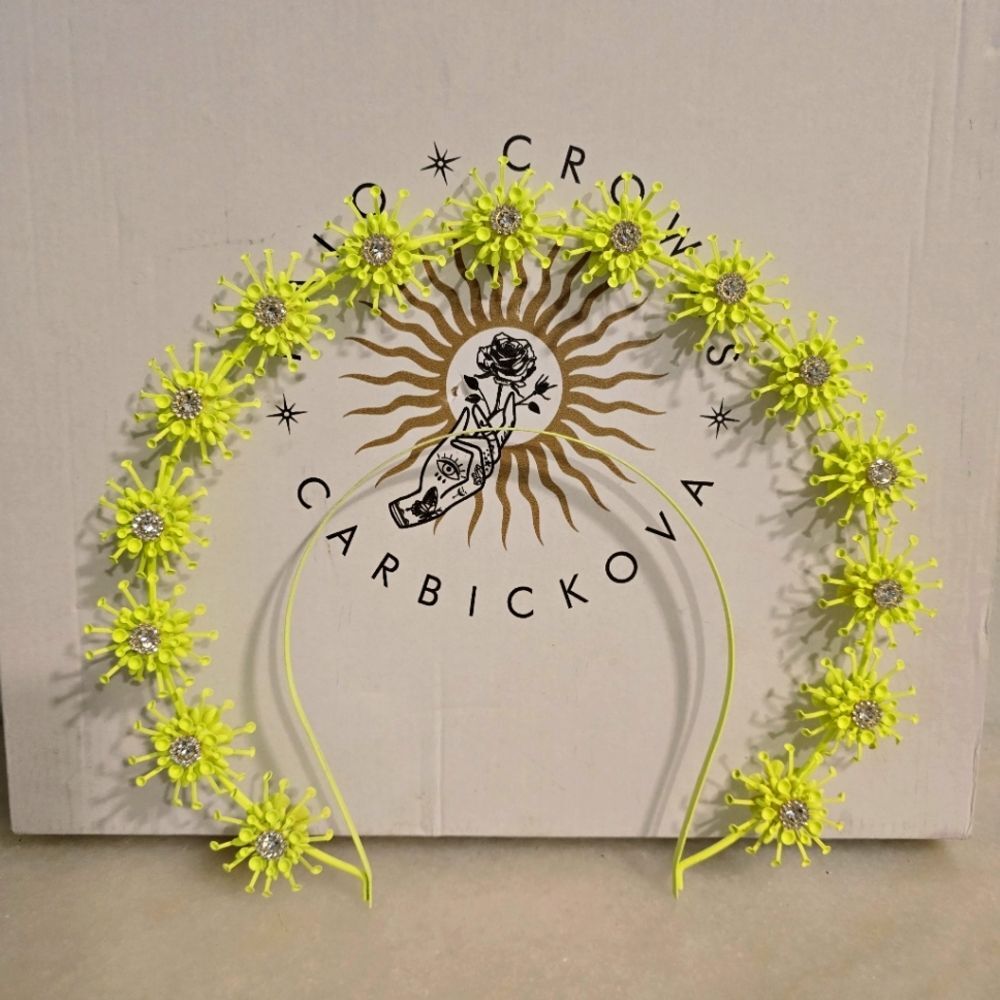 Carbickova Colourful Festival Halo Crown In neon yellow - Picture 3 of 10